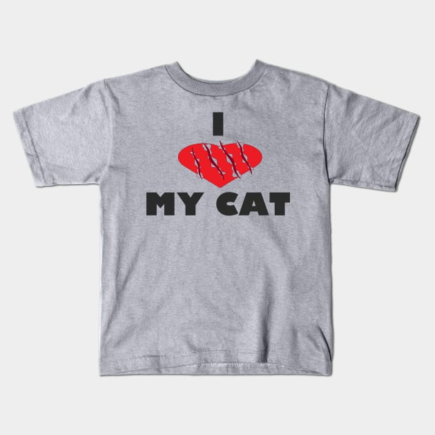 I Love My Cat Kids T-Shirt by jmtaylor